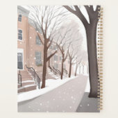 Bruine stenen straat | Sneeuwwinter Waterverf Planner (Achterkant)