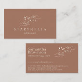 Bruine sterren Energy Healing Hands Reiki Therapy Visitekaartje (Voorkant / Achterkant)