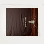 Bruine Stieren Schedel Bruiloft Westerse Landelijk Wandkleed (Voorkant (horizontaal))