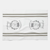 Bruine  stijl Franse zak met aangepaste naam Theedoek (Horizontaal)