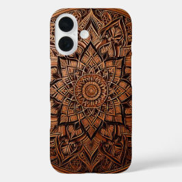Bruine stijlvolle Mandala telefoonhoes  iPhone 16 Hoesje