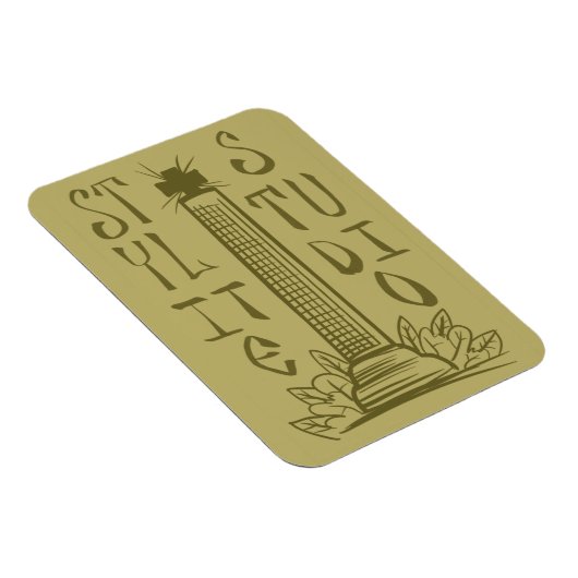 Bruine Stijlvolle Studio Magnet Magneet (Rechterzijde)