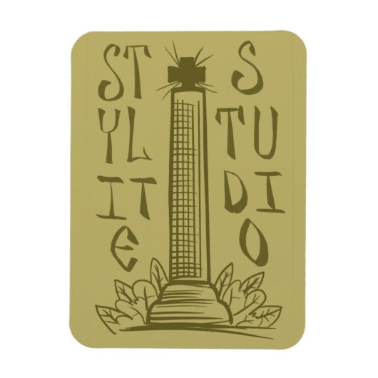 Bruine Stijlvolle Studio Magnet Magneet (Verticaal)