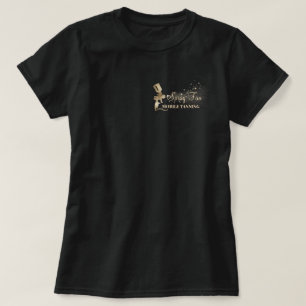 Bruine Stip Paint Spray Tanning T-shirt