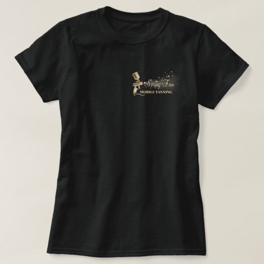 Bruine Stip Paint Spray Tanning T-shirt (Design voorkant)