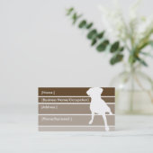 Bruine stipes Dog Silhouette Visitekaartjes (Staand voorkant)