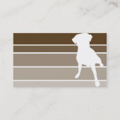 Bruine stipes Dog Silhouette Visitekaartjes (Achterkant)