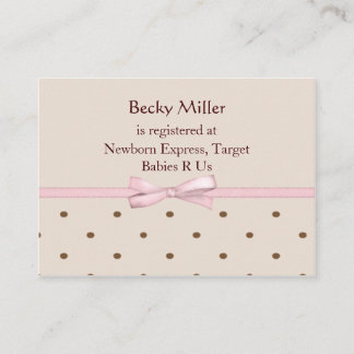 Bruine Stippen Baby shower Registry Kaarten