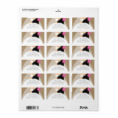 Bruine Stippen bruid & bruidegom retour adreslabel Etiket (Full Sheet)