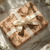 Bruine stippen kerstman van gemberkoek Kerstmis Cadeaupapier