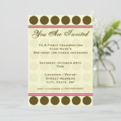 Bruine Stippen Mode Uitnodiging (Staand voorkant)