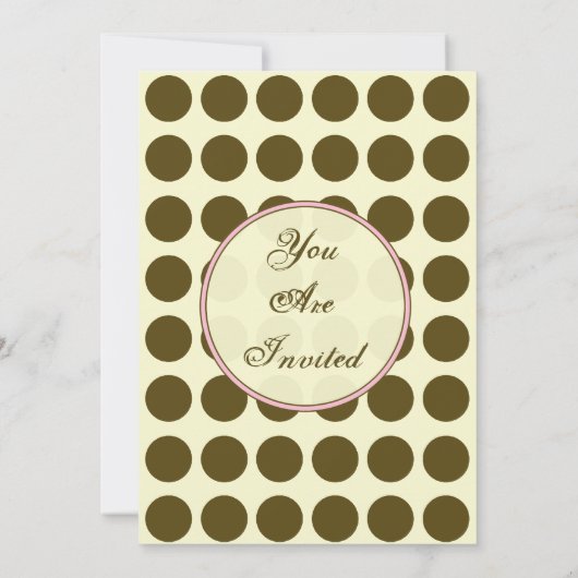 Bruine Stippen Mode Uitnodiging (Achterkant)
