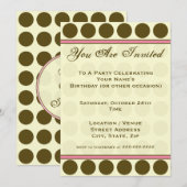 Bruine Stippen Mode Uitnodiging (Voorkant / Achterkant)