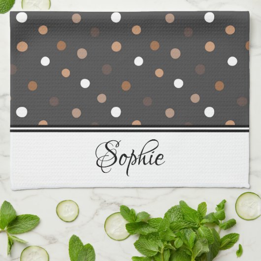 Bruine Stippen Theedoek (Gevouwen)