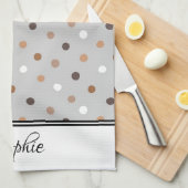 Bruine Stippen Theedoek (Quarter Fold)