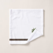 Bruine streep en groene palmboom bad handdoek (Wasdoekje)