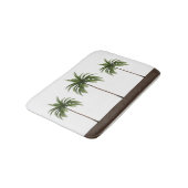 Bruine strepe rand | Drie tropische palmbomen Badmat (Gekanteld)