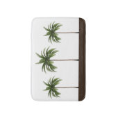 Bruine strepe rand | Drie tropische palmbomen Badmat (Voorkant Verticaal)