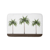 Bruine strepe rand | Drie tropische palmbomen Badmat (Voorkant)