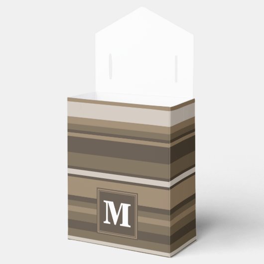 Bruine strepen bedankdoosjes (Geopend)