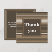 Bruine strepen bedankt je kaart (Voorkant / Achterkant)