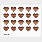 Bruine strepen Hart Stickers (Vel)