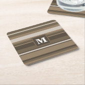 Bruine strepen kartonnen onderzetters (Schuin)