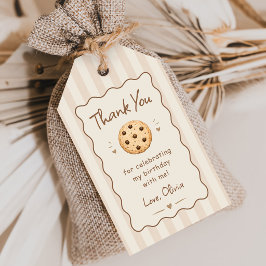 Bruine Strepen Little Cutie Pie Baby Shower Cadeaulabel