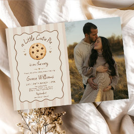 Bruine Strepen Little Cutie Pie Baby Shower Foto Kaart