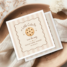 Bruine Strepen Little Cutie Pie Baby Shower  Servet