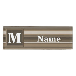 Bruine strepen naambadge