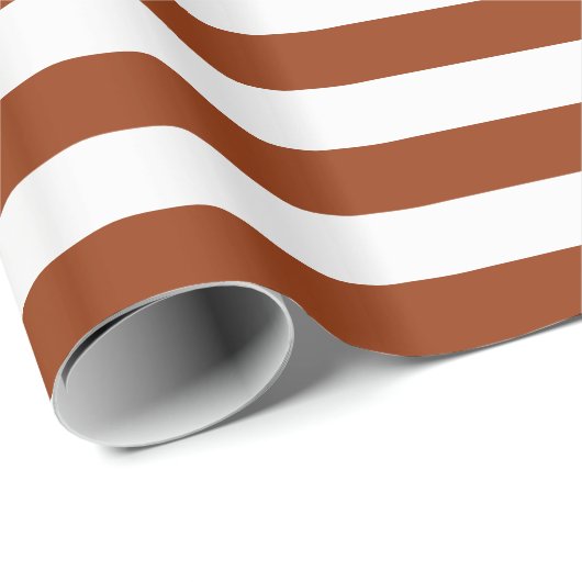 Bruine strepen op aangepaste kleur cadeaupapier (Rol Hoek)