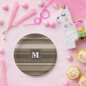 Bruine strepen papieren bordje (Feest)