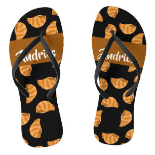 Bruine strepen zeesleeppatroon teenslippers