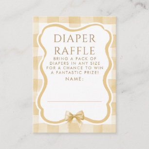 Bruine strik luierspel baby shower tickets informatiekaartje