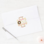 Bruine Strooide Donut Donuts Eén 1e Verjaardagsfee Ronde Sticker (Envelop)