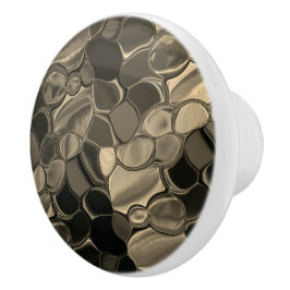 Bruine stukken, cirkels en afgeronde vormen keramische knop