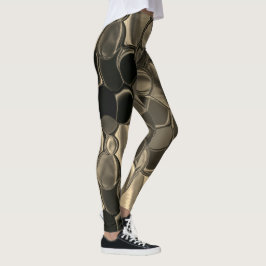 Bruine stukken, cirkels en afgeronde vormen leggings