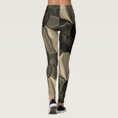 Bruine stukken, cirkels en afgeronde vormen leggings (Achterkant)