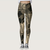 Bruine stukken, cirkels en afgeronde vormen leggings (Voorkant)