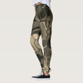Bruine stukken, cirkels en afgeronde vormen leggings (Links)