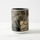 Bruine stukken, cirkels en afgeronde vormen mok (Midden)