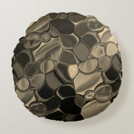 Bruine stukken, cirkels en afgeronde vormen rond kussen