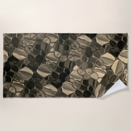 Bruine stukken, cirkels en afgeronde vormen strandlaken