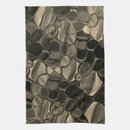 Bruine stukken, cirkels en afgeronde vormen theedoek