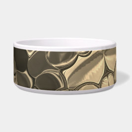 Bruine stukken, cirkels en afgeronde vormen voerbakje