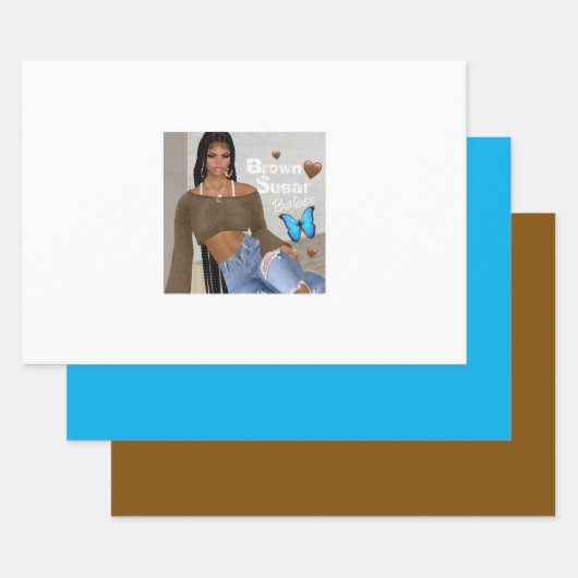 Bruine Sugar Babes Gift Wrap 12 Inpakpapier Vel (Set)