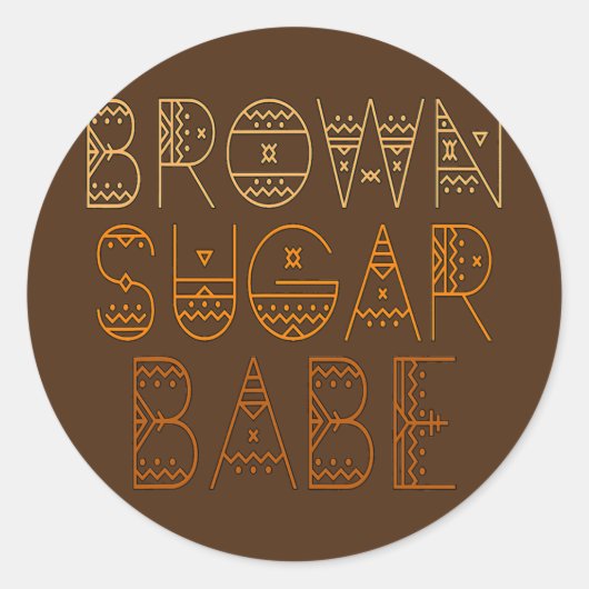 Bruine suiker Babe Melanin Girl Vrouwen Ronde Sticker (Voorkant)