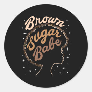 Bruine Suiker Bybe Zwarte Geschiedenis Zwarte Vrou Ronde Sticker