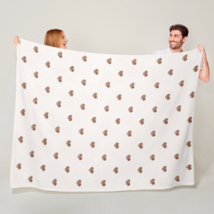 Bruine Suiker Glitter Harten Liefde Valentijn Fleece Deken
